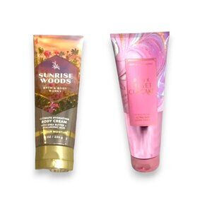 Bath & Body Pink Velvet Cupcake & Sunrise Woods 2 Piece Bundle